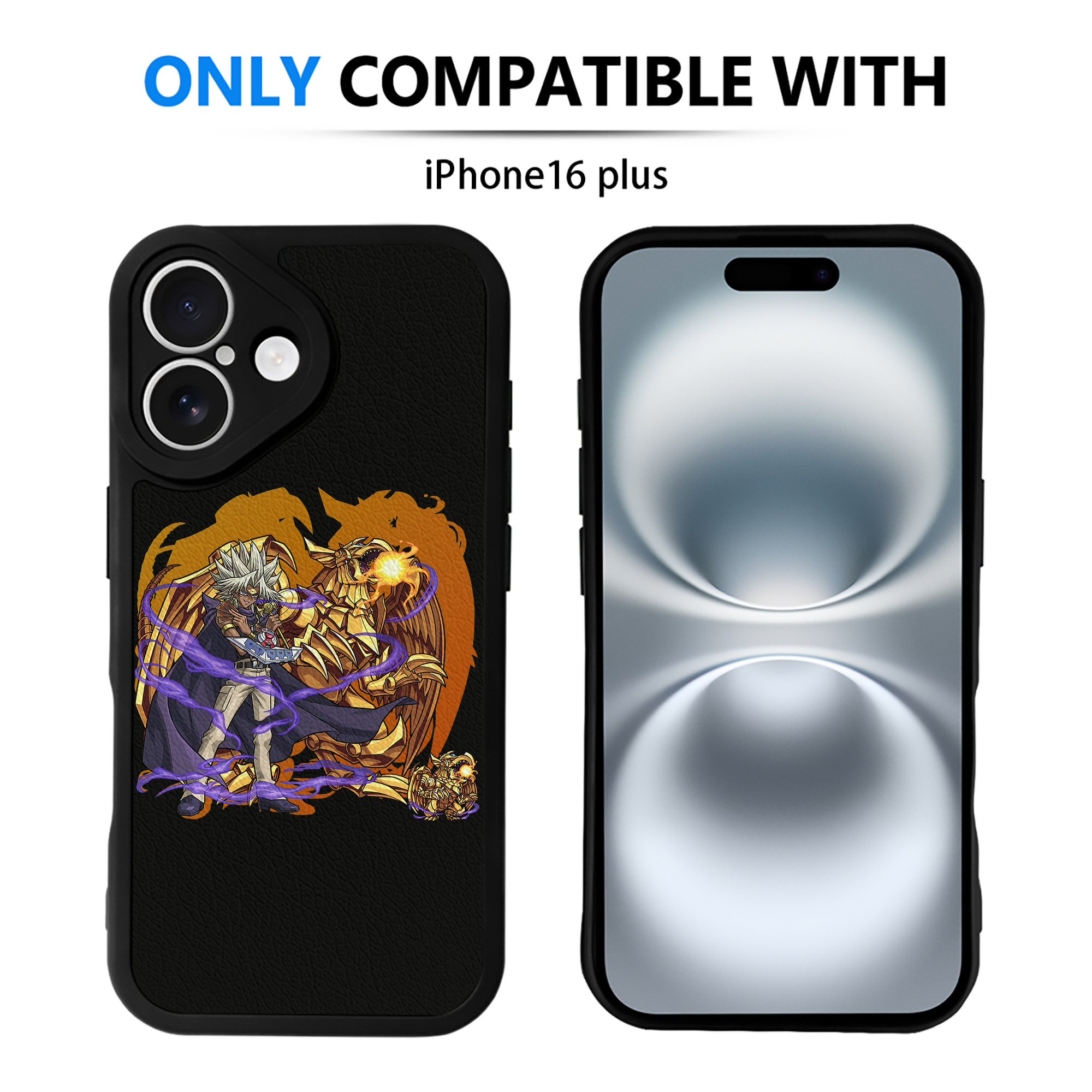 （画像用） 遊☆戯☆王 Yu-Gi-Oh! 【iPhone 16シリーズ対応】シリコンスマホケース（レザー調） 材質：シリコン